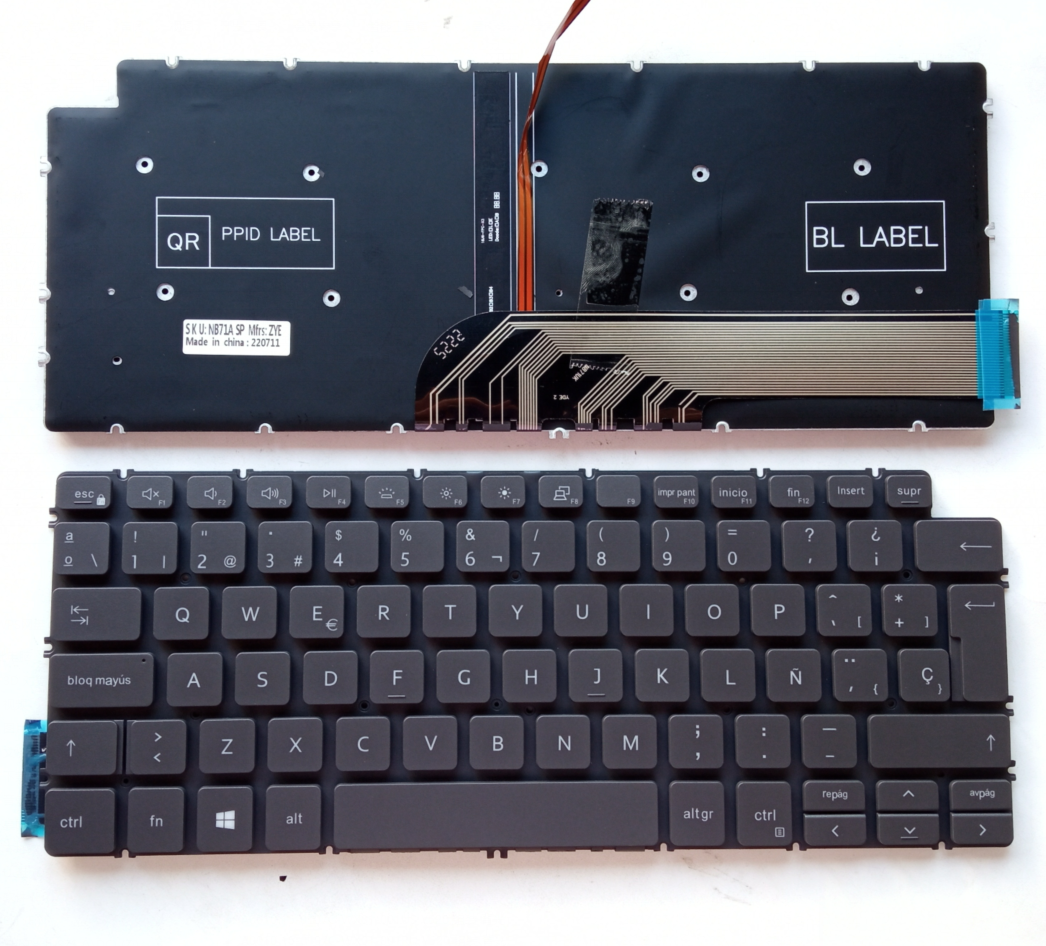 Picture of New Replacement Laptop Keyboard For DELL 5390/5391/5490/5491/7490/7491 Grey Backlit (OEM) SP Layout